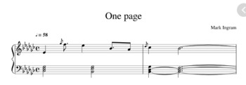 Preview of Easy Music Sheet | Title: One Page | Full Song | By Mark Ingram