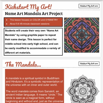 Easy No Fold Name Art Mandala Art Project By Kickstart My Art