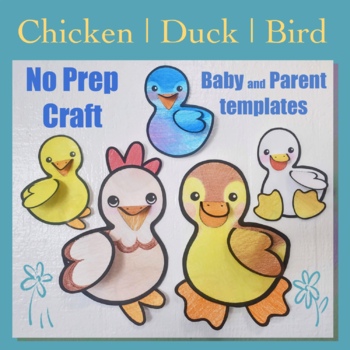 Easy No-Prep Chicken Duck and Bird Printable Craft Pack | Print and Go ...