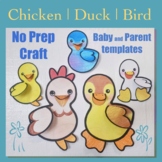 Easy No-Prep Chicken Duck and Bird Printable Craft Pack | 