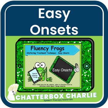 Preview of Easy Onsets Fluency Stuttering Strategy Technique Speech Therapy Boom Cards