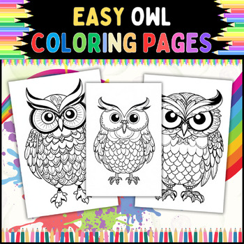 Preview of Easy Owl Coloring Pages - Perfect for Stress Relief and Relaxation