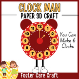 Easy Paper Red Clock Man 3D Paper Craft | Foster Care Craf