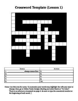 Preview of Easy Peasy Custom Crossword Puzzle Template