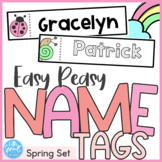 Spring Name Tags | Editable Name Tags for PreK, Preschool, Kinder