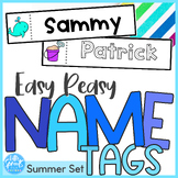 Easy Peasy Editable NAME TAGS ● SUMMER ● PreK, Preschool, Kinder