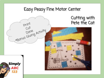 Preview of Easy Peasy Fine Motor Center - Cutting With Pete 