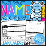 Easy Peasy Name Practice - January Set - PreK, Kindergarte