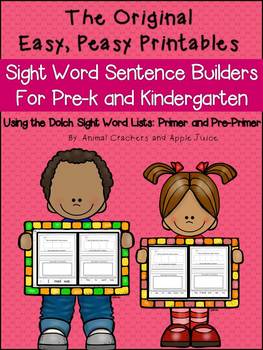 Preview of Easy, Peasy Printables: Cut and Paste Sight Word Sentence Builders