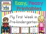 Easy, Peasy Printables: My First Week in Pre-Kindergarten