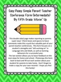 Easy Peasy Simple Parent Teacher Conference Report Intermediate