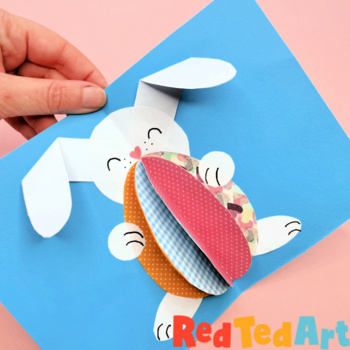 Preview of Easy Pop Up Easter Card - Paper Easter Egg & Bunny Craft - Simple Easter Craft