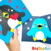 Easy Pop Up Penguin Card for Christmas & Valentine's Day -