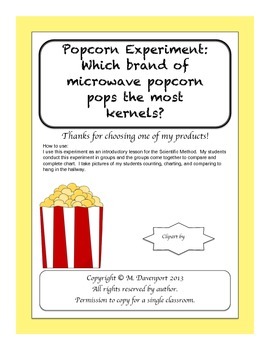 Preview of Easy Popcorn Experiment