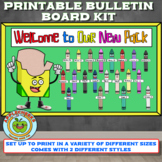Easy Print Crayons Bulletin Board Kit  Welcome to Our New Pack