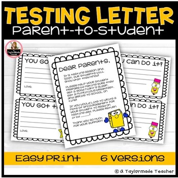 Preview of Easy Print Testing Letter from Parents to Students