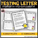 Easy Print Testing Letter from Parents to Students