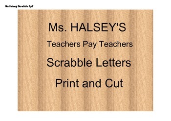 Preview of Easy Print and Cut Scrabble Letters (Editable)