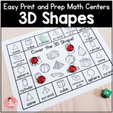 3D Shapes Math Centers | Easy Print and Prep Kindergarten 