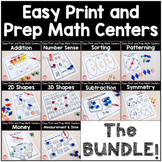 Easy Print and Prep Kindergarten Math Centers: THE BUNDLE!