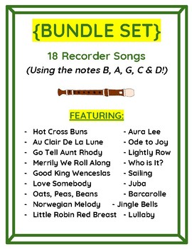 Preview of Easy Printables! 18 Recorder Songs using GAB & CD