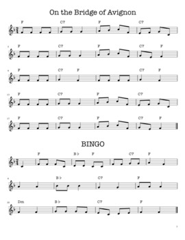 Easy Printables 27 Recorder Songs In F Major By Jenny S Music Store