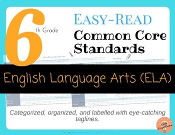 Preview of Easy-Read Common Core: English Language Arts for 6th Grade