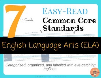 Common Core Standards 7th Grade Language Arts Chart