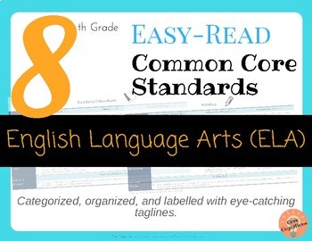 Preview of Easy-Read Common Core: English Language Arts for 8th Grade