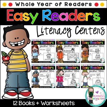 Preview of Easy Readers MEGA BUNDLE! 12 Emergent Readers Holidays & Seasons Books.