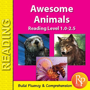 Preview of High Interest /Low Reading Lvl- Nonfiction Stories & Activities AWESOME ANIMALS
