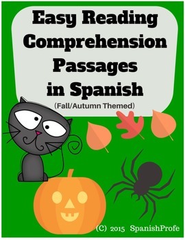 Preview of Free Easy Reading Comprehension Passages in Spanish (Fall) Gratis