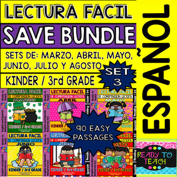 Preview of Easy Reading for Reading Comprehension in Spanish - Bundle Set 3