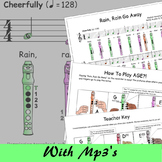 Recorder Music Easy - Rain Rain Go Away