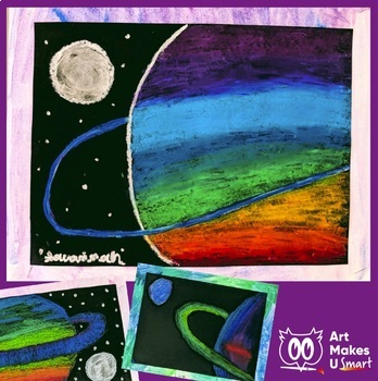 Preview of Easy STEAM Art Project NGSS Acid Base Reaction Planet Oil Pastel Digital Lesson