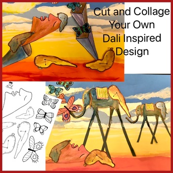 Preview of Salvador Dali Dream Collage: Easy Hispanic Heritage Month Cut and Paste Craft.