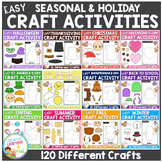 Easy Seasonal & Holiday Craft Activity Bundle Cut and Past