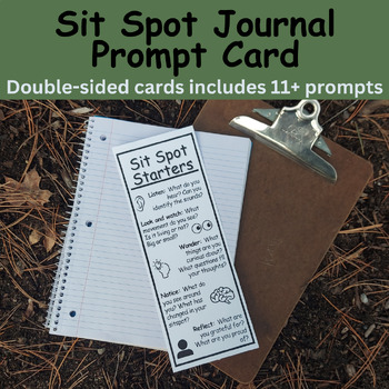 Preview of Easy Sit Spot Journal - Nature Journal Prompt Cards for Outdoor Learning