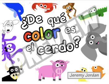 Preview of Easy Spanish Reader - ¿De qué color es el cerdo?
