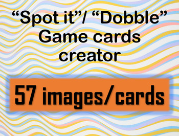 Preview of Easy Spot it/Dobble game cards creator - 57 cards/images!