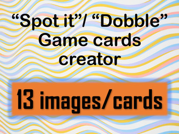 Preview of Easy Spot it/Dobble game cards creator - 13 cards/images