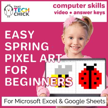 Preview of Easy Spring Pixel Art for Beginners - Google Sheets and MS Excel