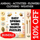 Easy Spring Word Search Puzzles | Bee Themed April Activit