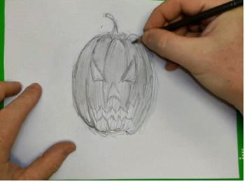 Preview of Easy Step By Step Draw A Jack-O-Lantern