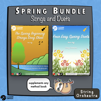 Preview of Easy Strings Non-Religious Spring Bundle | Duets and Song Sheets