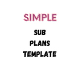 Easy Sub Plans Template