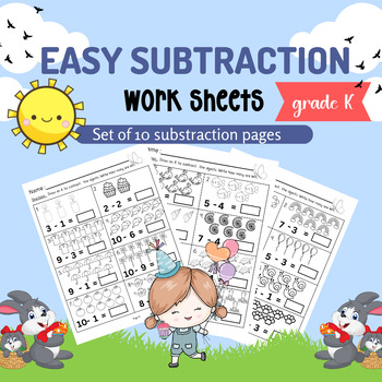 Preview of Easy Subtraction Practice for Kindergarten