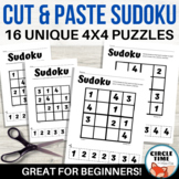 Easy Sudoku Printable Cut & Paste Worksheets 4x4 Math Puzz
