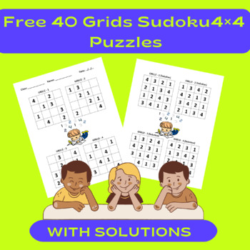 Sudoku Primer 130 - 4x4 sudoku for kids - sudoku variant 