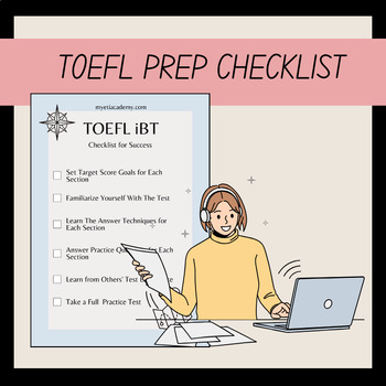 Preview of Free TOEFL iBT Checklist Guide for ELA Test Preparation
